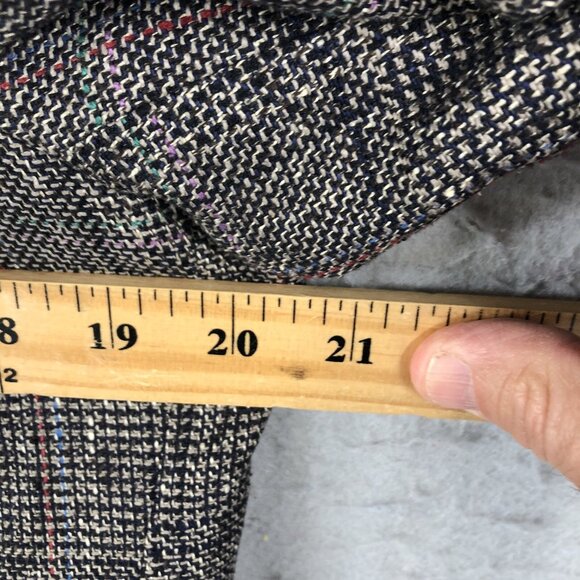 Vintage  MW Blazer Mens 41R Black White Glenn Plaid 100% Silk Jacket Sport Coat - Picture 3 of 16